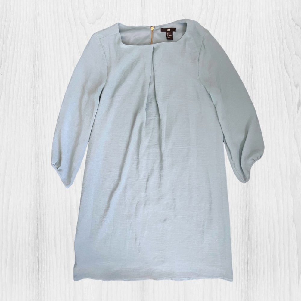 H&M Light Blue Mini Dress -‎ Size 4 - Picture 2 of 6